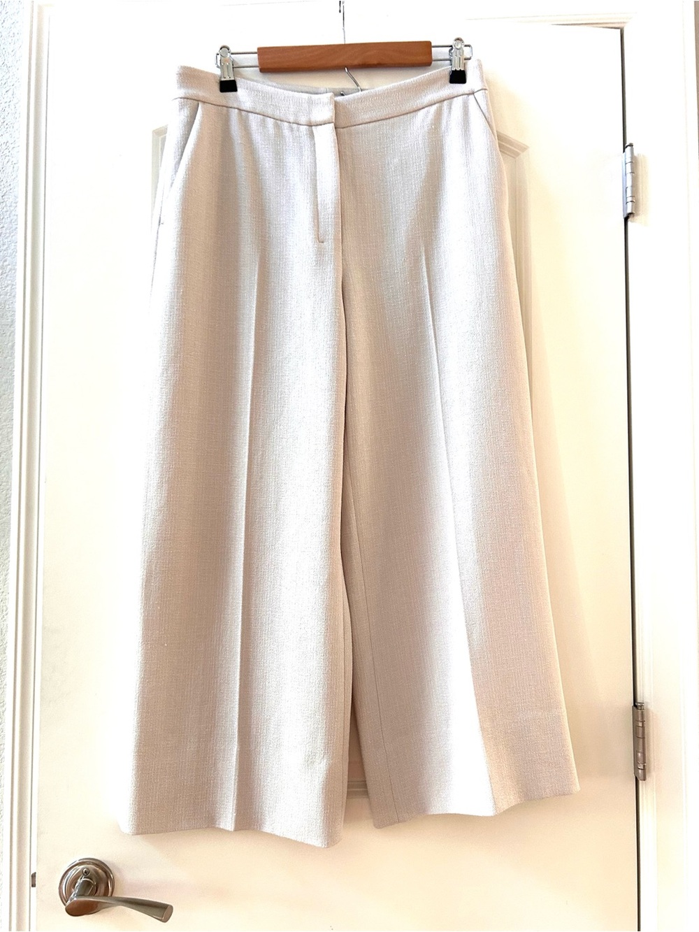 M.M. Lafleur Wide Leg Trouser Textured Pants. Office. Capsule Wardrobe. Ankle.